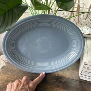 Fiesta Ware HLC Periwinkle Blue Oval Serving Platter - Large 11 1/2 inches